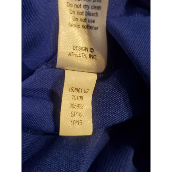 Athleta Womens Size Large Leggings Blue Zip Back Pocket Logo‎ Yoga Workout - Picture 9 of 14